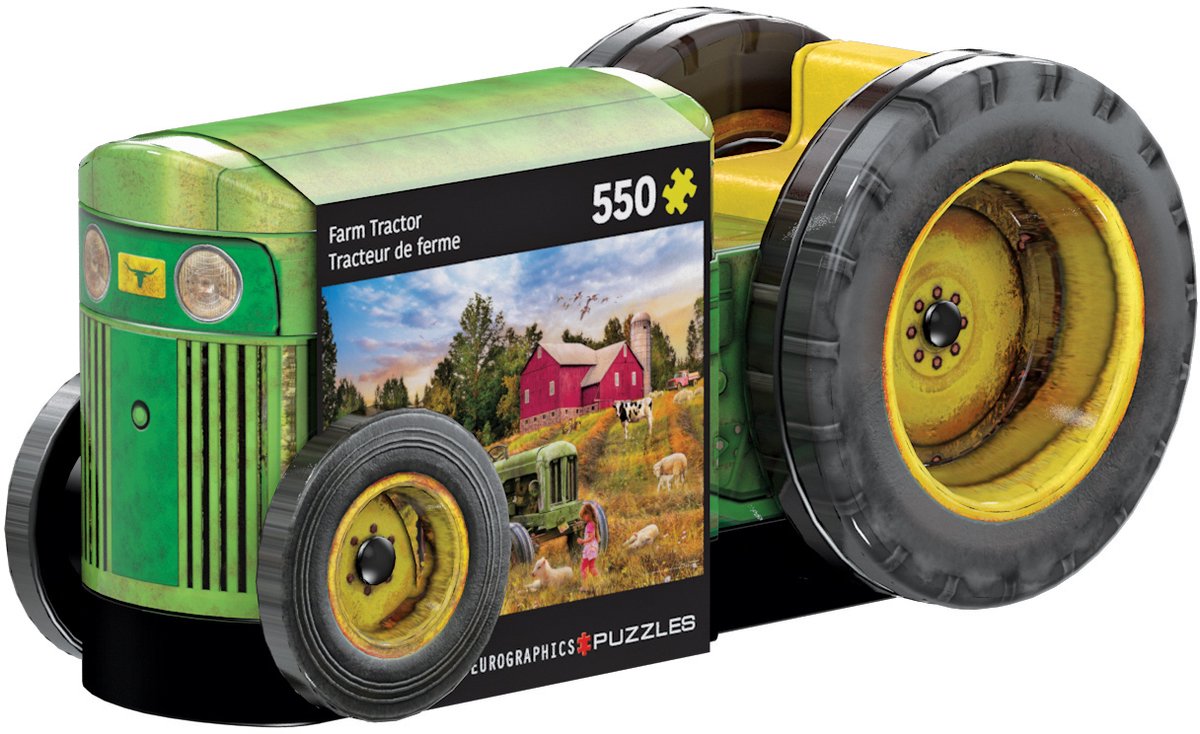 Puzzle Eurographics tracteur vintage - 550 pièces - boîte en métal.