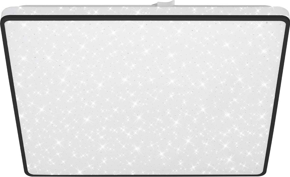 Briloner - Plafonnier LED - Plafonnier avec ciel étoilé - Décor étoiles - Lumière blanc neutre - 37x37x4,5 cm - Noir