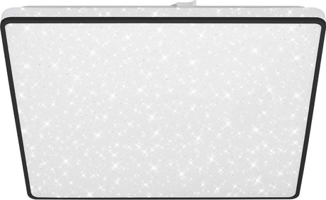 Briloner - Plafonnier LED - Plafonnier avec ciel étoilé - Décor étoiles - Lumière blanc neutre - 37x37x4,5 cm - Noir