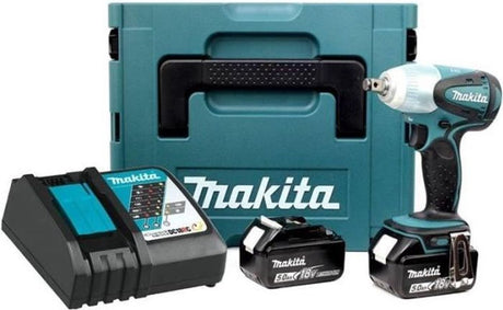 Makita dtw251rtj jeu de clés à chocs avec batterie li-ion 18v (2x batterie 5,0ah) en mbox - 230nm - 1 2