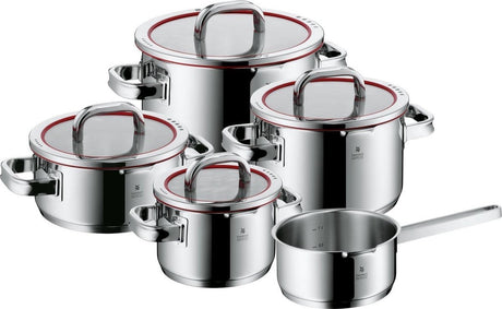 Wmf function4 - set de casseroles - 5 pièces - adapté à l'induction - acier inoxydable - avec couvercle