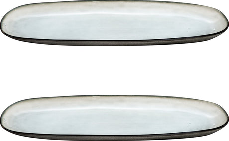 Médard de noblat - shadow nacre - grand bol ovale - 35,5 x 14 cm - 2 parties - grès