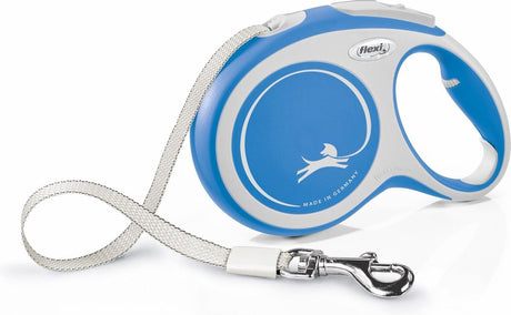 Flexi new confort - laisse rétractable pour chien - bleu - l - 8 m - chiens grands et actifs