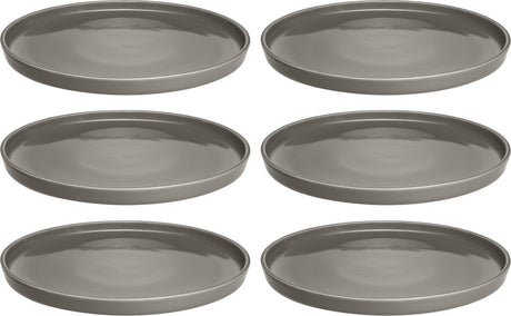 Assiette Leonardo Roma 22cm taupe - set 6