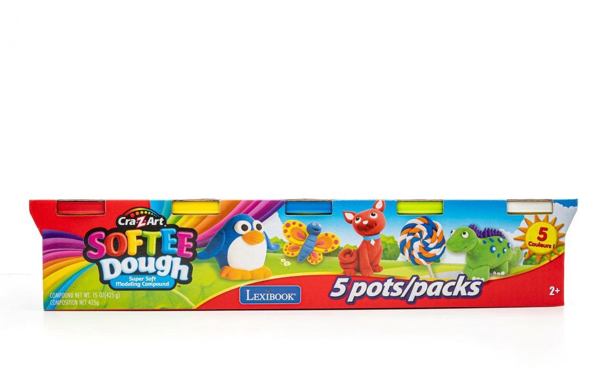 Pack de 5 pâtes softee Lexibook ! couleurs classiques