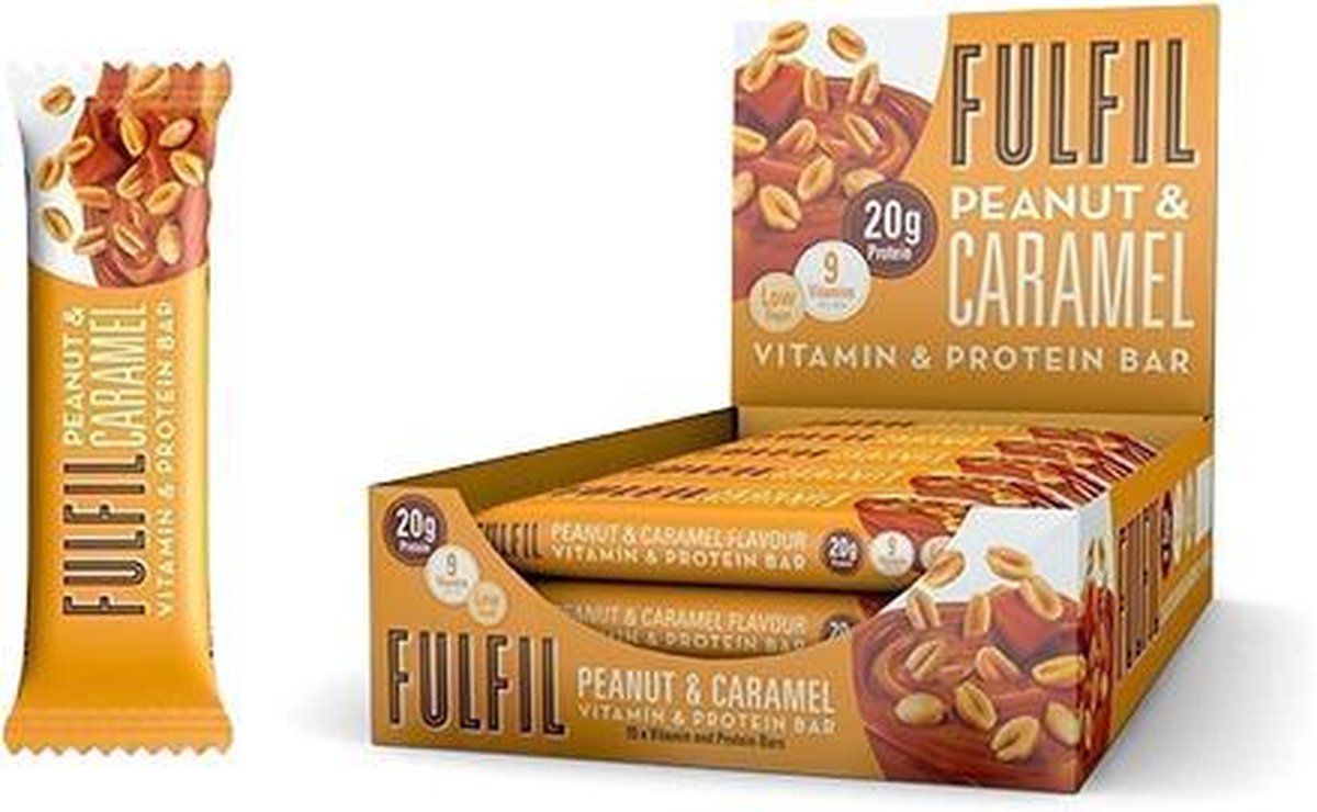 Barres protéinées vitaminées Fulfill Nutrition - caramel aux arachides - 15 pièces