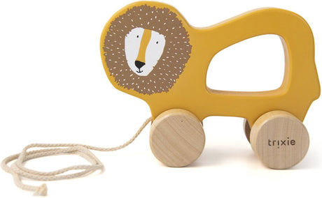 Jouet à tirer en bois Trixie - mr. lion - pour les premiers pas - jouets pour bébé - pour garçons filles - lion
