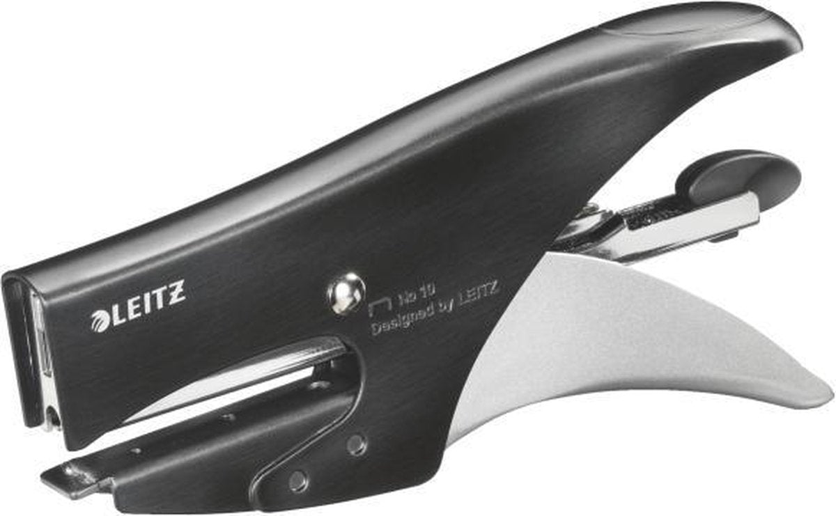 Agrafeuse de style Leitz à chargement arrière - agrafer jusqu'à 15 feuilles - noir satiné