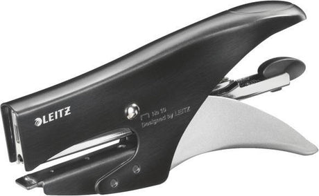 Agrafeuse de style Leitz à chargement arrière - agrafer jusqu'à 15 feuilles - noir satiné
