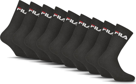 Chaussettes de sport Fila Tennis - taille 43 46 - paquet de 9 - noir