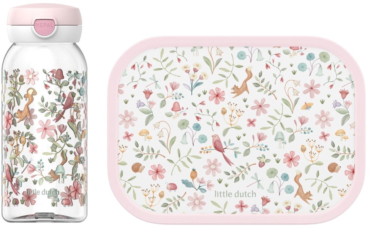 Mepal lunchset (drinkfles met flipdop lunchbox) campus - 600 + 750 ml - broodtrommel en drinkbeker voor kinderen - bento box - drinkfles met flipdop - fairy wonders