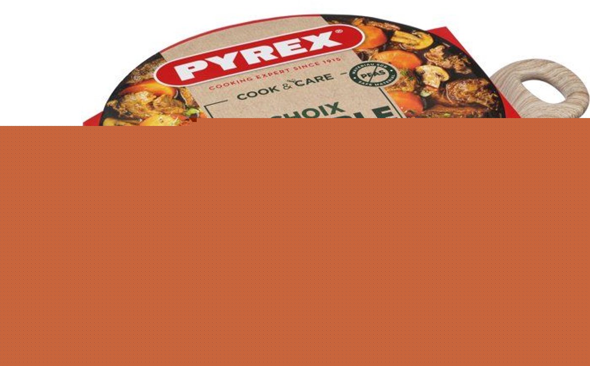 Casserole en Pyrex avec couvercle - - soins de cuisson - 24 cm - revêtement antiadhésif - convient à l'induction - sans pfas