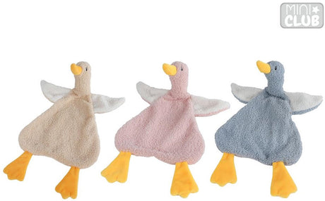 Canard en peluche doudou Mini club - jouet doux pour bébé 40 cm multi couleurs.