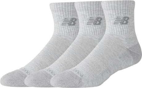 New Balance Active Quarter Sock Lot de 3 chaussettes de sport unisexes - gris athlétique chiné