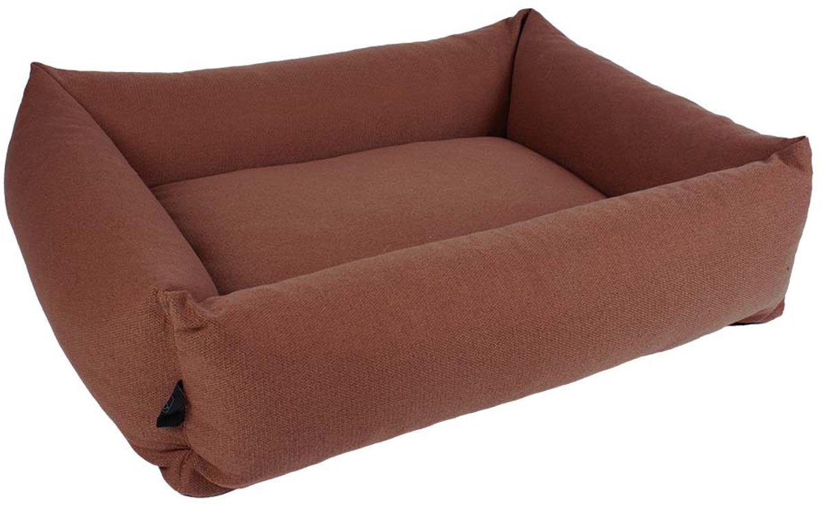 D d home - lit pour chien eden - housse lavable hydrofuge - marron - grand 110x95x25cm