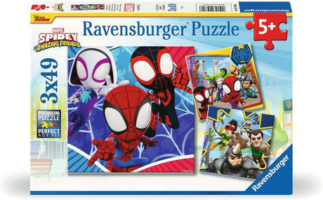 Marvel ravensburger spiderman - spidey his amazing friends children's jigsaw puzzle (3 x 49 pieces) puzzel - multicolours