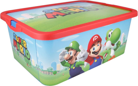 Boîte de rangement sans marque sans marque 13 l super mario - rouge bleu