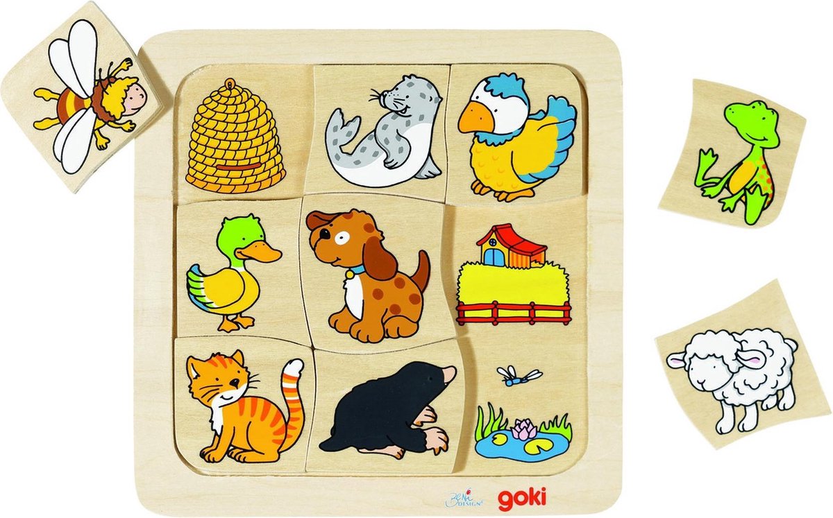 Goki Wooden Jigsaw? Qui vit vrai?