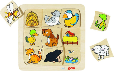 Goki Wooden Jigsaw? Qui vit vrai?