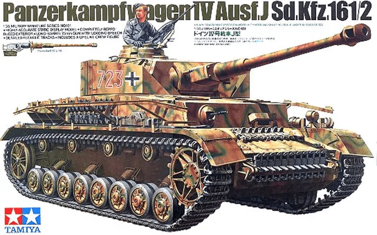 Tamiya maquette véhicule militaire - 35181 allemand sdkfz.161 2 panzer iv j avec 1 figurine en plastique - 1:35 - maquette