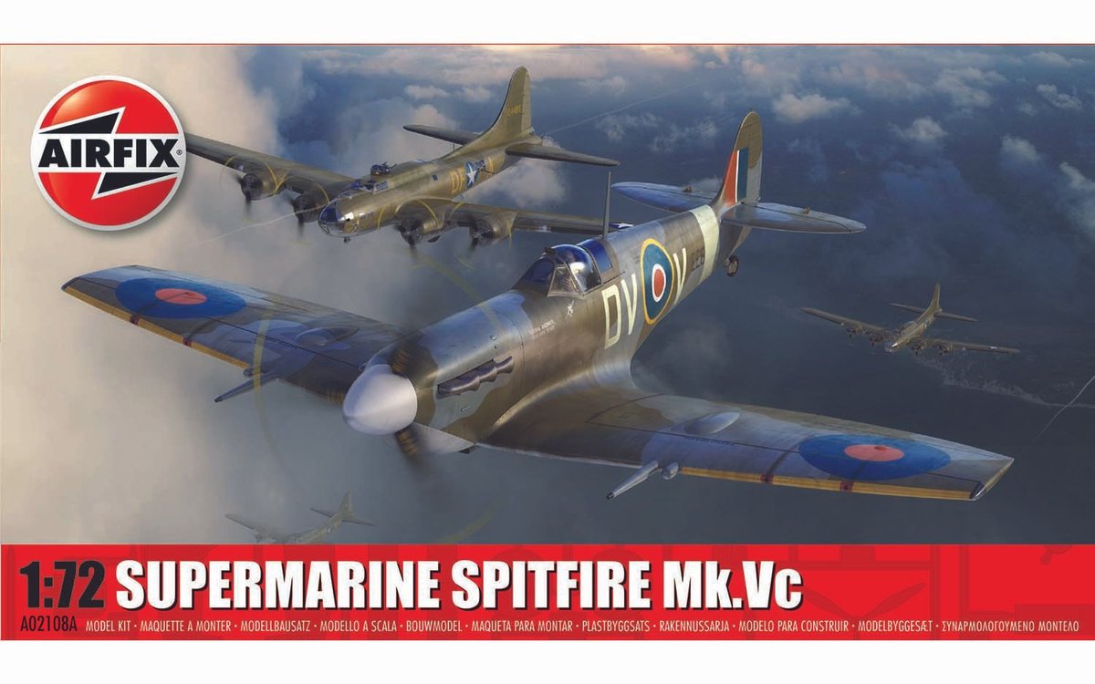 Kit de modèle Airfix véhicules militaires - 02108a supermarine spitfire mk.vc avion plastique - 1:72 - modélisme