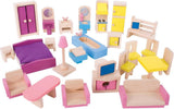 Meubles de maison de poupée Bigjigs - - bois - meubles de poupée - 26 pièces
