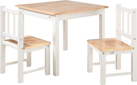 Geuther Chaises pour enfants pour tout-petits avec table pour enfants - Groupe de sièges pour enfants - Groupe de sièges pour enfants 3 pièces en bois - Table à peindre pour enfants - blanc
