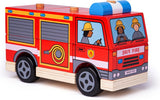 Blocs à empiler Bigjigs - camion de pompiers