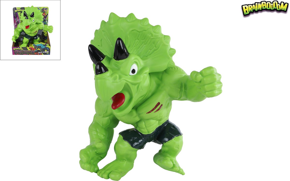 Brainboooom stretch monstre prédateur dinosaure vert, 22 cm