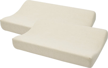 Housse de matelas à langer Meyco baby uni - paquet de 2 - tissu éponge - sable doux - 50x70cm