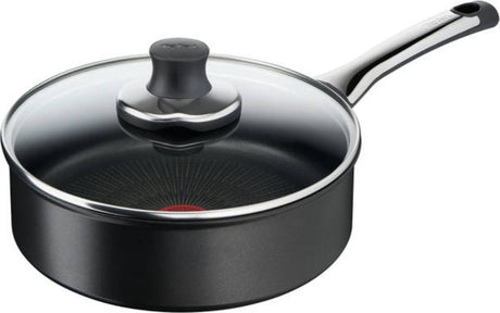 Tefal excellence poêle avec couvercle - induction - 24cm - revêtement antiadhésif - capteur de température - noir