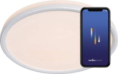 Nordlux liva-plafonnier-smart-2700 6500k+rgb-ip44-blanc