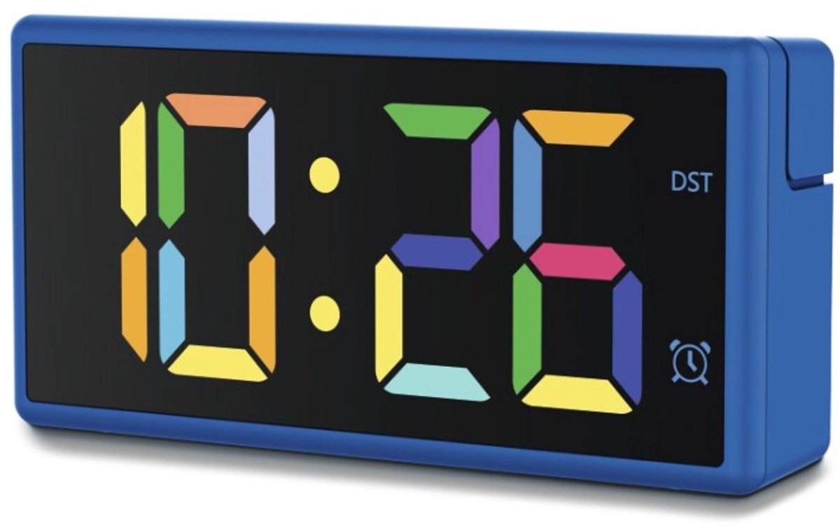 Réveil Hama - Ibiza - écran multicolore - fonction de chargement USB - bleu