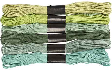 Fil à broder Creativ company, épaisseur 1 mm, vert, 6 pelotes 1 boîte