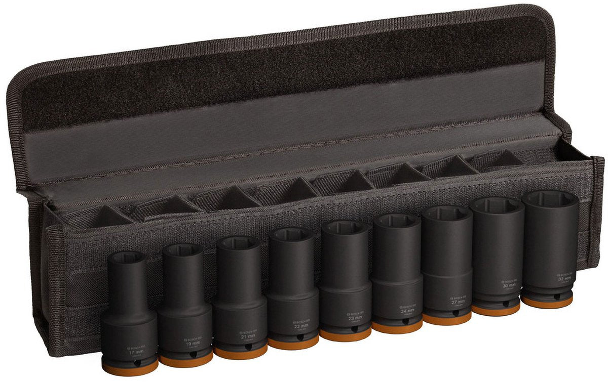Bosch professional pro jeu de douilles à chocs longues 3 4 9 pièces - 2608003042
