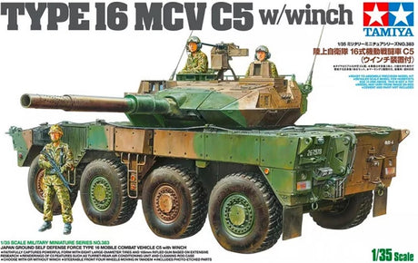 Tamiya – kit de construction de véhicules militaires, 35383 jgsdf type 16 mcv c5 avec treuil en plastique, 1:35, modélisme