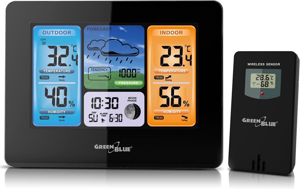 Station météo sans fil Greenblue avec système DCF - GB526