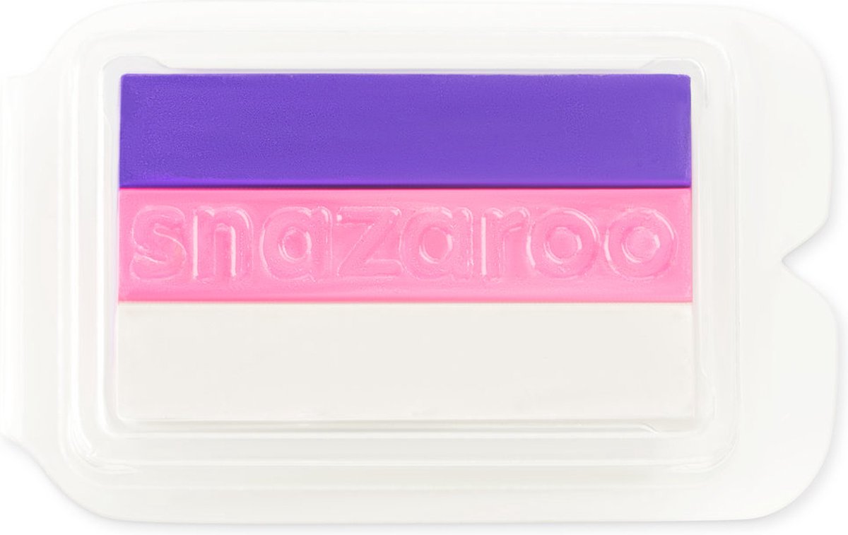 Snazaroo 1117001 peinture pour le visage florale 3 couleurs à gâteau fendu - peinture pour le visage violet rose blanc, lavable et respectueuse de la peau