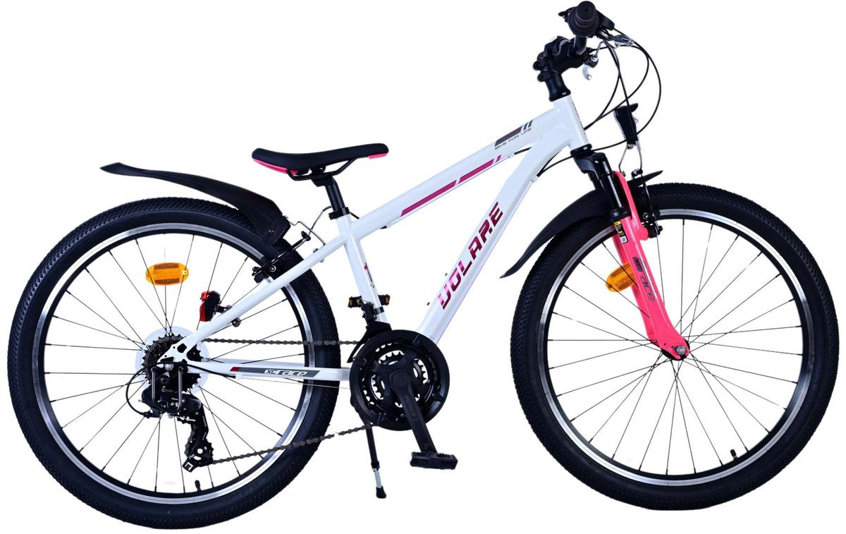 Vélo enfant Volare xc race - 24 pouces - blanc rose - 21 vitesses