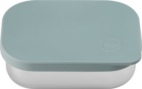 Aya ida aya ida - boîte à lunch - boîte de rangement - à emporter - pain - déjeuner - salade - acier inoxydable - couvercle en silicone - 900 ml - vert menthe