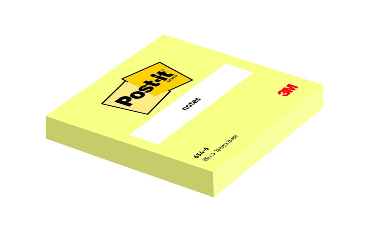 Bloc mémo Post-it 3m 6820 76x76mm jaune 100 feuilles