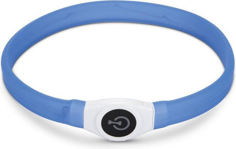 Beeztees safety gear glowy - halsband hond - blauw - 65x2,5 cm