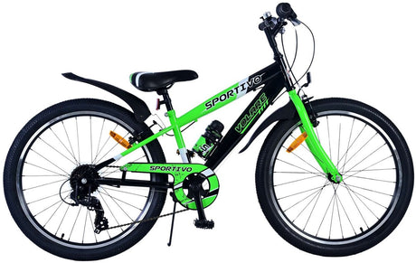 Vélo pour enfants Volare sportivo - garçons - 24 pouces - 7 vitesses - noir vert