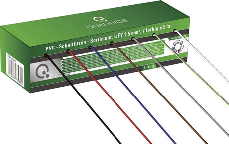 Quadrios 19011ca090 fil lify 1 x 1,50 mm² bleu, marron, gris, rouge, noir, blanc, jaune-vert 35 m