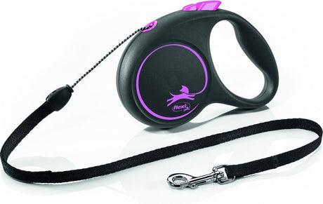 Flexi design noir - laisse rétractable cordon de laisse pour chien - s - 5 m - <12kg