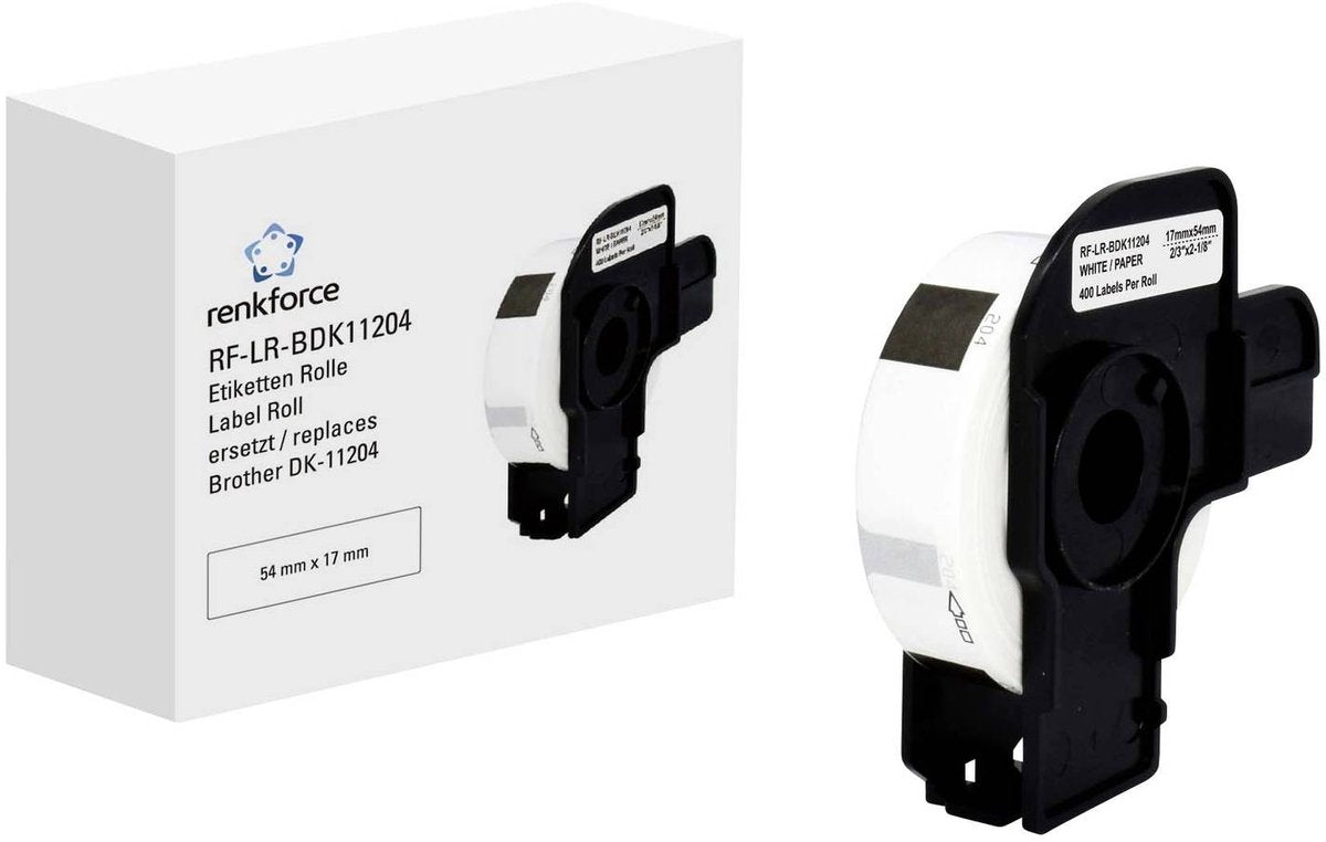 Renkforce RF-6027496, blanc, étiquette d'imprimante autocollante, étiquette continue, rouleau, papier, thermique direct