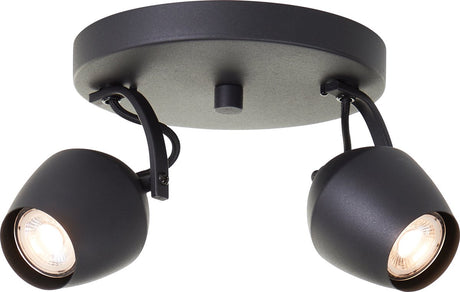 Brilliant vertino - spot de plafond - gu10 2x5w - 3000k - noir