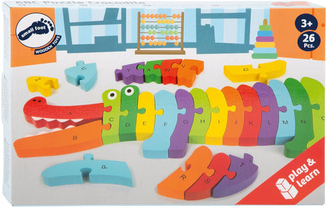 Small foot - puzzle ABC crocodile en bois, 26 pièces.
