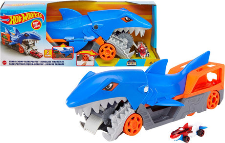 Chariot de transport de requins de la ville Hot Wheels de Mattel