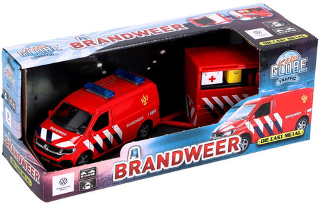 Brigade de pompiers du transporteur Kids Globe VW avec remorque